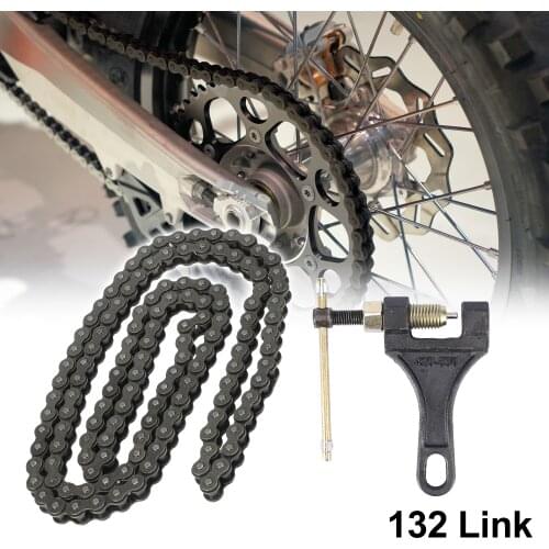 Uxcell Motorcycle 132 Link 420 Chain With Chain Breaker Tool for 110CC 125CC Dirt Pit Motorbike ATV Scooter Bike Quad Go Kart