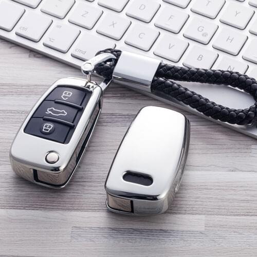 For Audi Q7 C6 A7 A8 R8 A1 A3 A4 A5 Car Key Cover TPU Protection Shell Car-Styling Accessories Key Case for Car Keyring