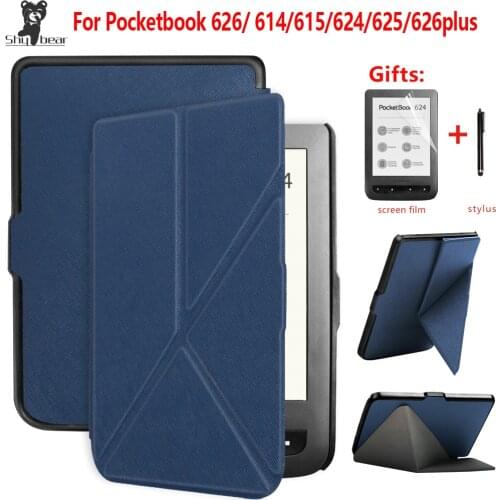 Case for pocketbook 626/ 614/615/624/625//626 plus Origami Stand Cover Case + protective film + stylus pen