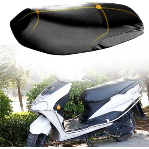 Black Leather Motorcycle Sunscreen Seat Cover Prevent Bask In Scooter Sun Pad Heat Insulation Cushion Protect Waterproof