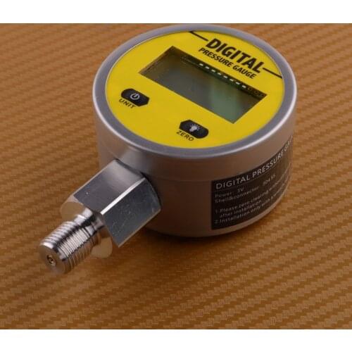 BSP1/4 3V Base Entry Digital Pressure Gauge Hydraulic Display Battery Powered 25MPa EEPROM Measure Gas Liquid Oil