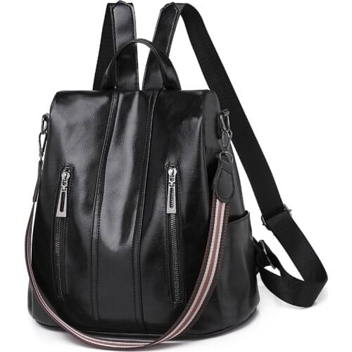 Travel Backpack School Teenager Girl Bag Vintage Style Women Backpack High Quality Leather Pu Backpack Women Anti-Theft