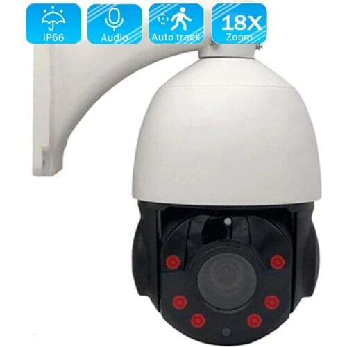 2MP/5MP Intelligent Human Auto Tracking High Speed Dome Security CCTV PTZ IP Camera 18X Zoom Mic Speaker Two-Way Audio