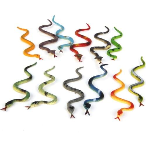 12 Assorted Fake Plastic Snake Reptiles Animals Children Kids Makeup Prank