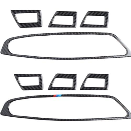 Carbon Fiber Interior Modified Glass Lift Button Panel Frame For 2011-2017 BMW 5 Series F10