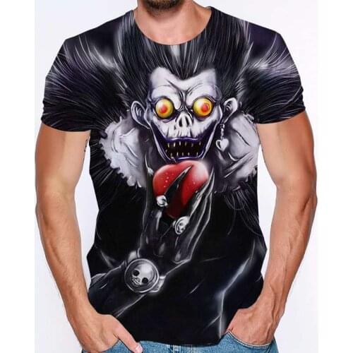 2021 Death Note Anime Costume T-shirt T-shirt Sleeve Mens Top Shirt Mens Streetwear Koszulki Verano Ropa Hombre Shirt