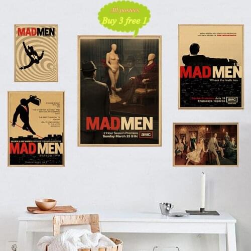Mad Men classic movie kraft paper Retro style Decorative kraft paper print Wall art Painting Stickers Home Posters