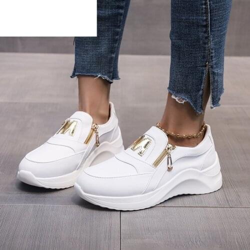 Fashion Women Chunky Sneakers 2021 Platform Shoes Zipper Women Vulcanized Shoes Round Head Women Casual Shoes Zapatos Mujer