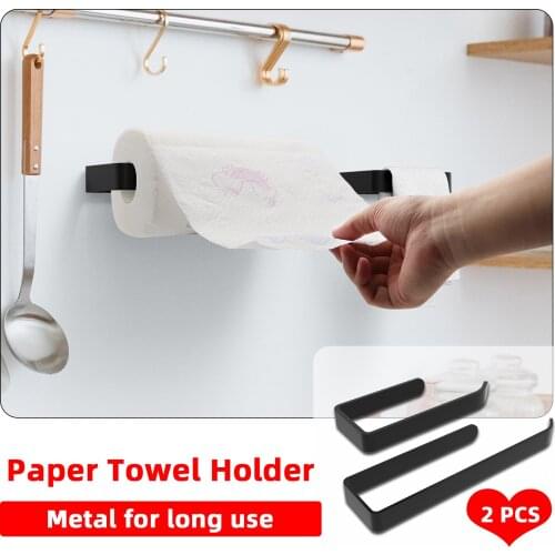 Kitchen Roll Paper Holder Self Adhesive Wall Mount Toilet Roll Holder In Bathroom Tissue Paper Holder Black Gold Paper Shelf