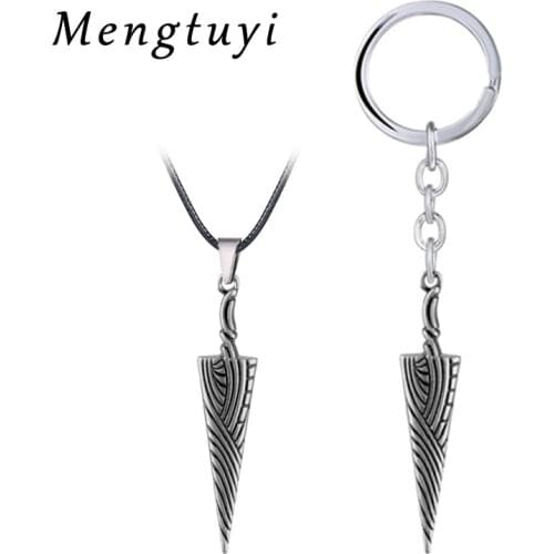 Mengtuyi New Hollow Knight Metal Keychain Spike Shape Cosplay Costumes Pendant Necklace Interesting Keyring Small Gift