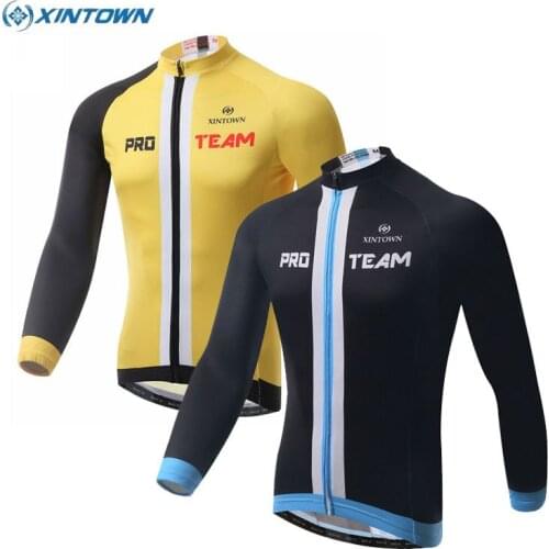 XINTOWN Outdoor Sports Men Team Clothing Bike Ropa Ciclismo Bicycle Long Sleeve Cycling Jersey Top Shirts S-4XL