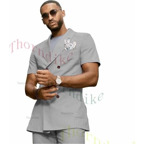 Thorndike New Costume Slim Fit Men Suits Slim Fit Business Suits Groom Grey Tuxedos for Formal Wedding Suit Jacket Pant T1341