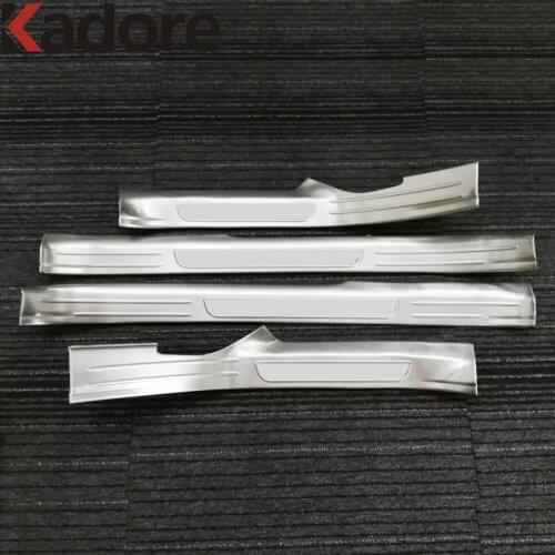Inner Door Sill Scuff Plate Cover Trim For Volkswagen Golf Variant 2014-2018 2019 2020 Stainless Steel Car Protective Pedal 4pcs