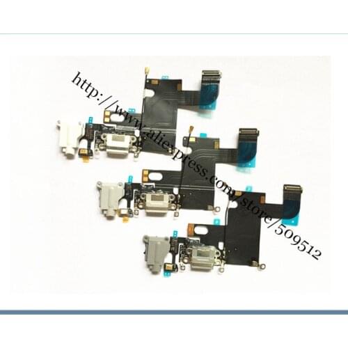 50pcs/lot 100% 1:1 New Charger Charging Port Dock Mic Headphone Jack Flex Cable For iPhone 6 4.7" 6plus 5.5" Wholesale