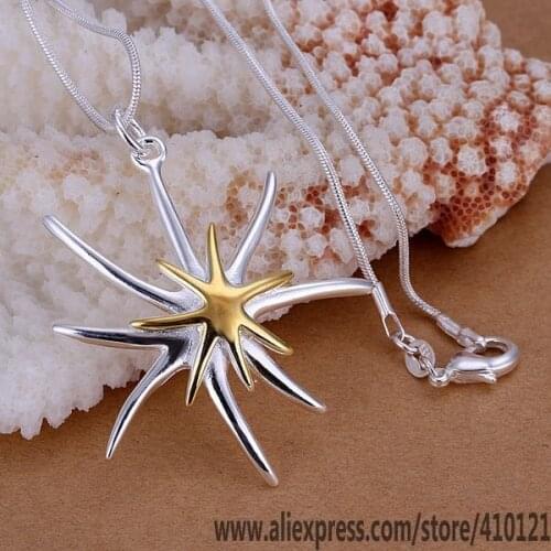 P026_2 Lucky Charm Silver Color Pendants For Women Sterling Jewelry Necklace Girl Lady Accessories Fashion Pendant Separations