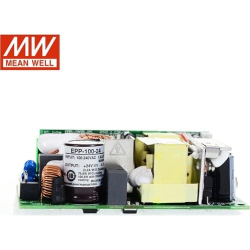 MEAN WELL EPP-100-24 100W 24V Industrial Open Frame Power Supply 110V/220VAC to 24V DC 4.2A green PCB power unit PSU with PFC