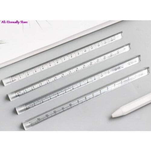 15cm Transparent Straight Ruler Students Stationery Simple Triangular Rulers Both Sides Acrylic Measuring Tools