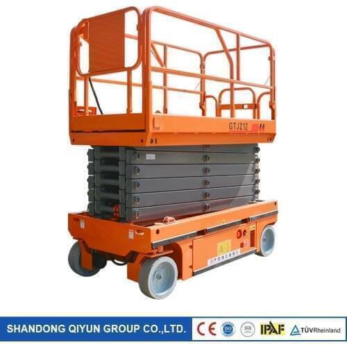 Qiyun Factory Price 3-14m 24V/4.5KW Hydraulic Platform Lift Electric Self-Propelled Scissor Lift Platform With CE ISO OEM ODM