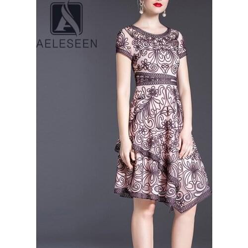 Plus Size Summer Luxury Runway Fashion Women Flower Embroidery High Quality Party Holiday Irregular Dress