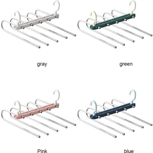 Stainless Steel Folding Rack Clothes Rack Cloakroom Storage Artifact Telescopic Storage Rack Horizontal And Vertical Dual-use