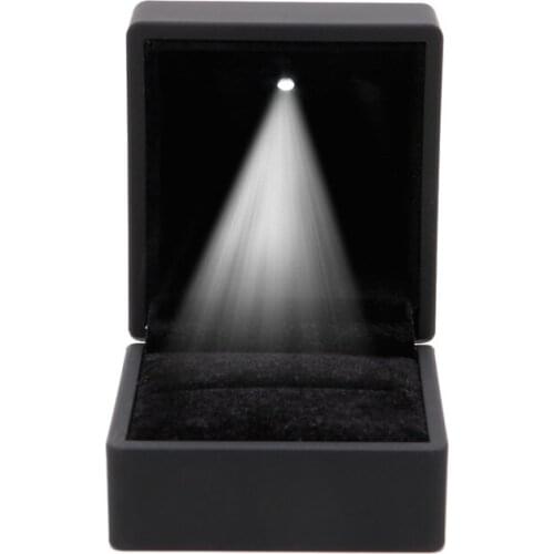 LED Lighted Earring Ring Gift Box Wedding Engagement Ring Jewelry Display New