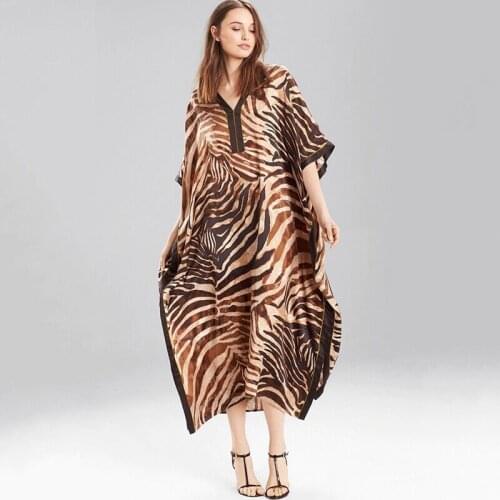 Zebra print Kaftan Swimsuit cover up Kimono Plage Beach Robe Femme Long Dress Sarong Dress Beachwear