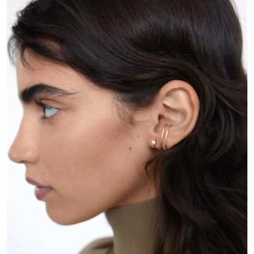 Vedawas New ZA Sparkly Double Earrings for Women Boho Metal Trendy Irregular Drop Earring Jewelry Wedding Party Gifts Wholesale