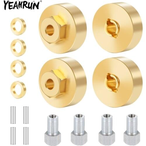 YEAHRUN Brass Wheel Hub Weights Counter Counterweight for Axial SCX24 90081 1/24 RC Crawler Car Model DIY Replace Accessories