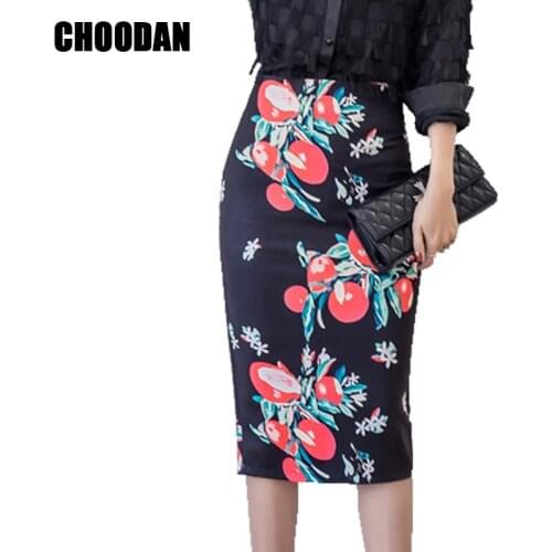 High Waist Skirt Women 2018 New Spring Summer Knee Length Skirts Womens Midi Pencil Skirt Elegant Empire Ladies Office Clothing