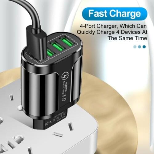 USB Charger Quick Charge 3.0 For Phone Adapter For IPhone XR Huawei Tablet Portable EU/US/UK Plug Wall Mobile Charger Charging