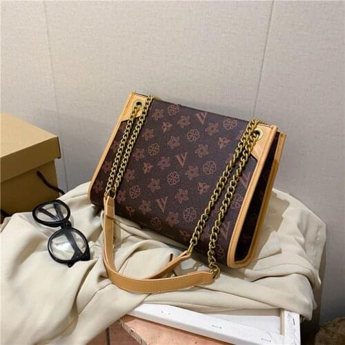 2021 Fashion Real Bolsas Feminina Women Flora Monogram Handbags Crossbody Chain Shoulder Bag Female Causal Messenger Bags
