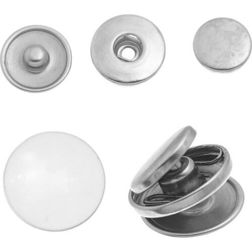 30 Set Silver 18mm Aluminum Snap Base Jewelry Accessories For DIY Jewelry