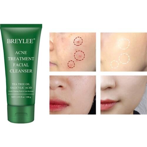 100g Tea Tree Remove Acne Cleansing Milk Facial Cleanser Antimicrobial Repair Oily Acne Skin Oil Control Abundant Bubbles