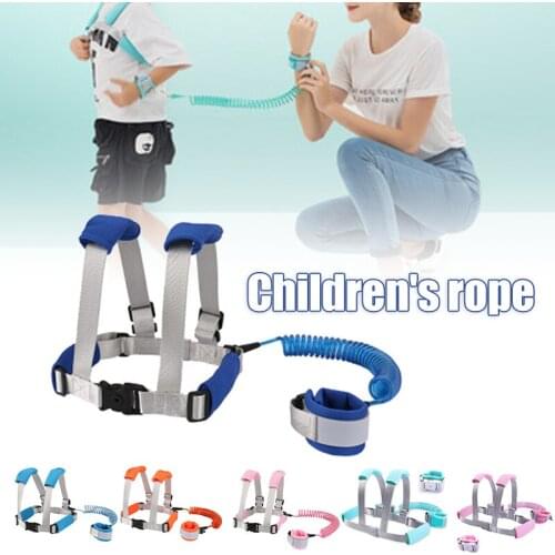 2 In 1 Toddler Leash Anti Losts Wrist Link Kid Harness Wrist Leashes With Safty Lock Home Soft Comfortable Traction Rope