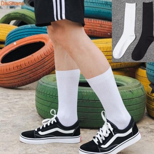 3Pairs/Lot New Mens Cotton Socks New styles Black Business Men Socks Soft Breathable Autumn Spring for Male White Free Size
