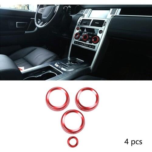 4pcs Audio Volume Control Button Air Condition Knob Decoration Ring for Land Rover Discovery Sport 2015-2020 Car Accessories