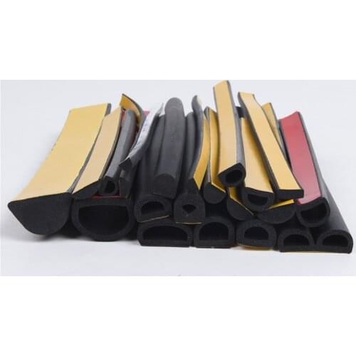 5meter all sizes EPDM foamed rubber D type Sealing Strip with adhesive Sound proofing dustproof Foamed D seal strip