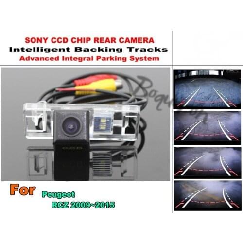 For Peugeot RCZ 2009~2015 Smart Tracks Chip Camera / HD CCD Intelligent Dynamic Parking Car Rear View Camera