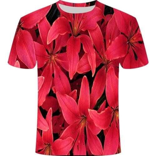 2021 new Mens Streetwear New Summer 3D Flower T-shirt Casual 3D Printing T-shirt Plant Flower men clothing fashionmen clothing