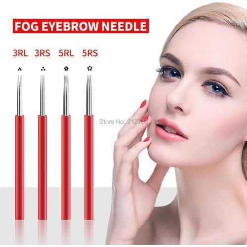50pcs 3RL3RS 5RL 5RS Tattoo Needle Semi Permanent Makeup Microblading Blade Manual Pen Fog Needle Tattoo Accessory Supply