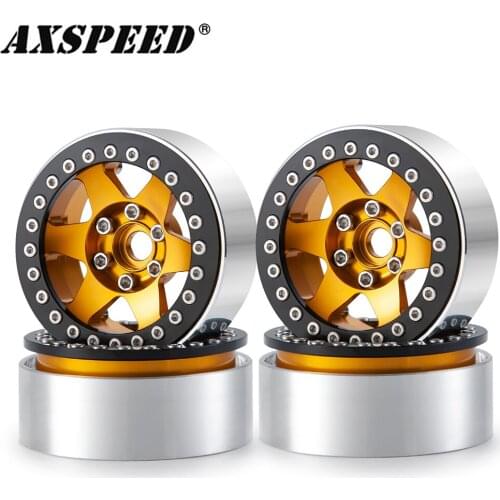 AXSPEED 2.2inch Beadlock Wheel Rim Metal Wheel Hub for 1:10 RC Crawler Axial Wraith 90048 RR10 SCX10 TRX4 Wheels Tires Parts