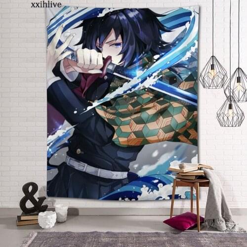 Japanese Anime Tomioka Giyuu Custom HD Tapestry For Carpet Travel Mattress Wall Carpets Art Home Decor 100x150cm,130x150cm
