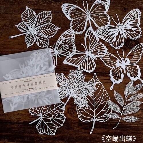 Leaf Plants Circle Lace Material Paper Junk Journal Planner Craft Paper Scrapbooking Vintage Decorative DIY Craft Photo