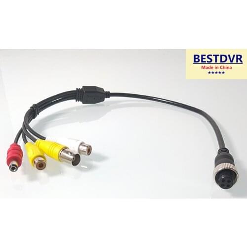 Mobile dvr Aviation female to BNC female video RCA female video RCA female audio DC male Bus camera adapter cable