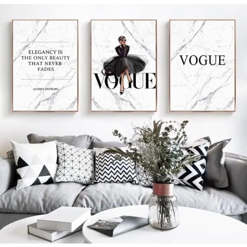 Fashion Flower Woman Poster And Print Coco Quotes Wall Art Canvas Painting Black White Vogue Pictures For Living Room Home Decor