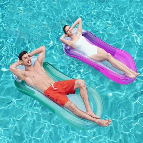 Inflatable Water Hammock Pool Air Mattress Recliner Bed Floating Lounge Chair for Summer Swimming Pool Adults Water Amusement