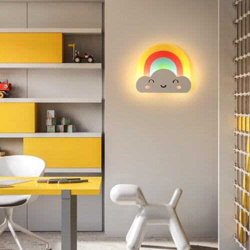 Childrens Room Wall Lamp Bedroom Modern Minimalist Girl Personality Creative Led Bedside Lamp Cartoon Room Decoration Lamp