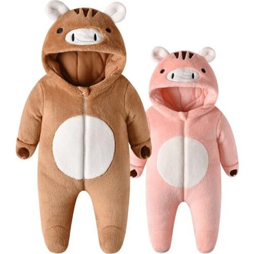Baby Boys Clothing Baby Girlss Winter Thicken Clothes Newborn Flus Cotton Toddler Rompers Outfit Jumpsuits Free Drop Shipping