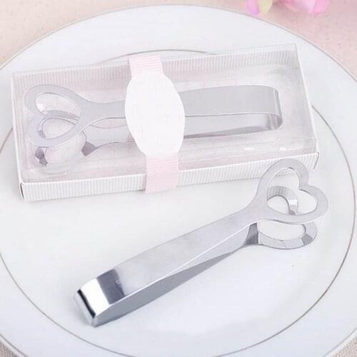 Sugar Tongs Tableware Party Supplies1Pcs Love Heart Sugar Clip Ice Cube Clips Wedding Party Favor Stainless Steel Heart-shaped