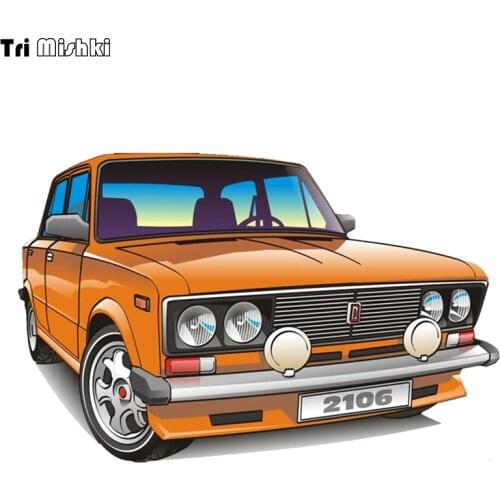 Tri Mishki WCS674 18*11.7cm VAZ 2106 PVC coloful Decals Motorcycle Accessories sticker